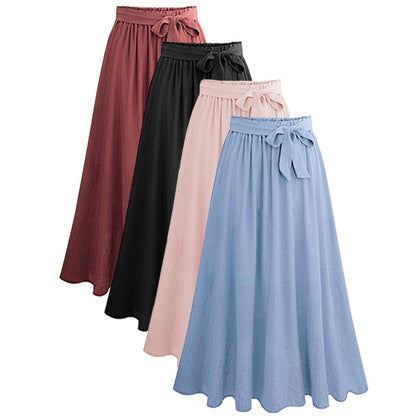 Plus Size Summer Women's Ruffle Hem Midi Skirt