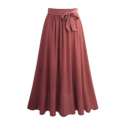 Plus Size Summer Women's Ruffle Hem Midi Skirt