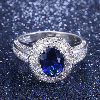Classic Inlaid Four-Claw Sapphire Ring