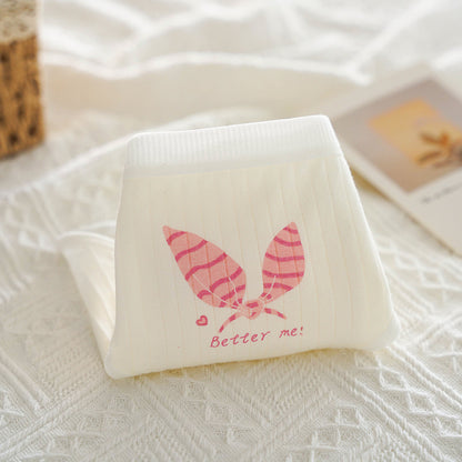 Cute Pink Cotton Drawstring Panties with Cat Paw Design