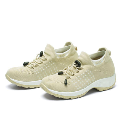 Breathable Women's Sports Shoes - Thick Bottom Design