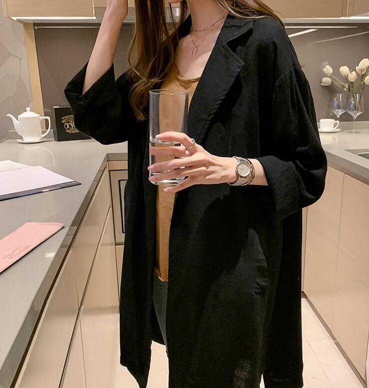 Women's Mid-Length Slim Lapel Trench Coat Jacket