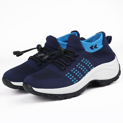 Breathable Women's Sports Shoes - Thick Bottom Design