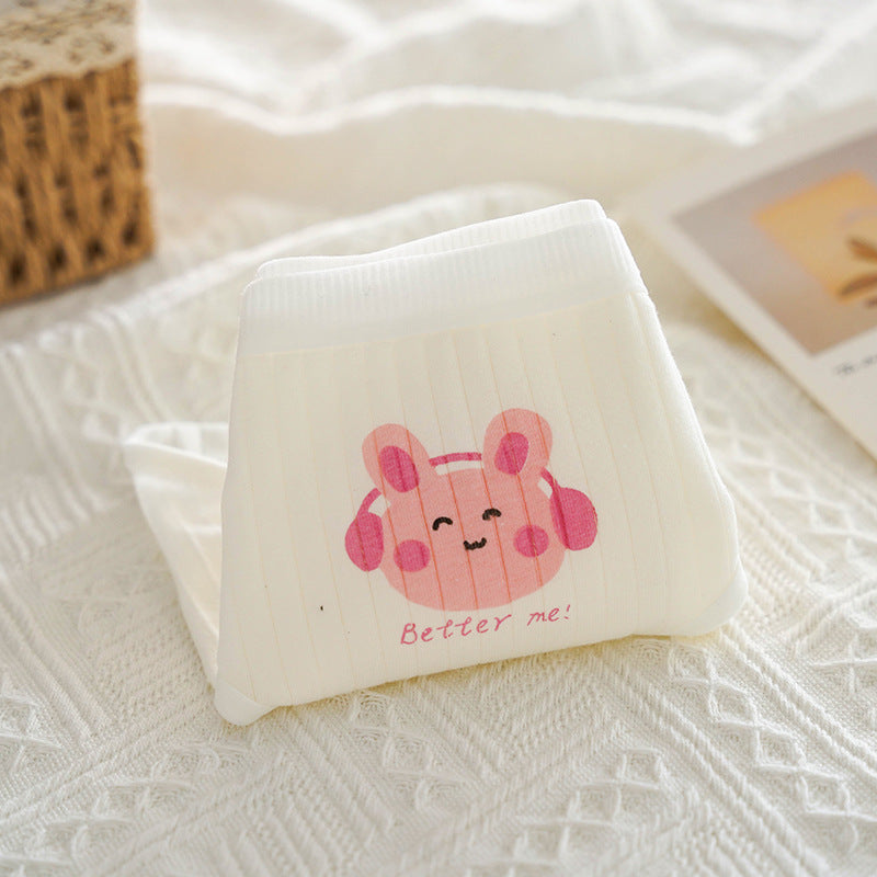 Cute Pink Cotton Drawstring Panties with Cat Paw Design