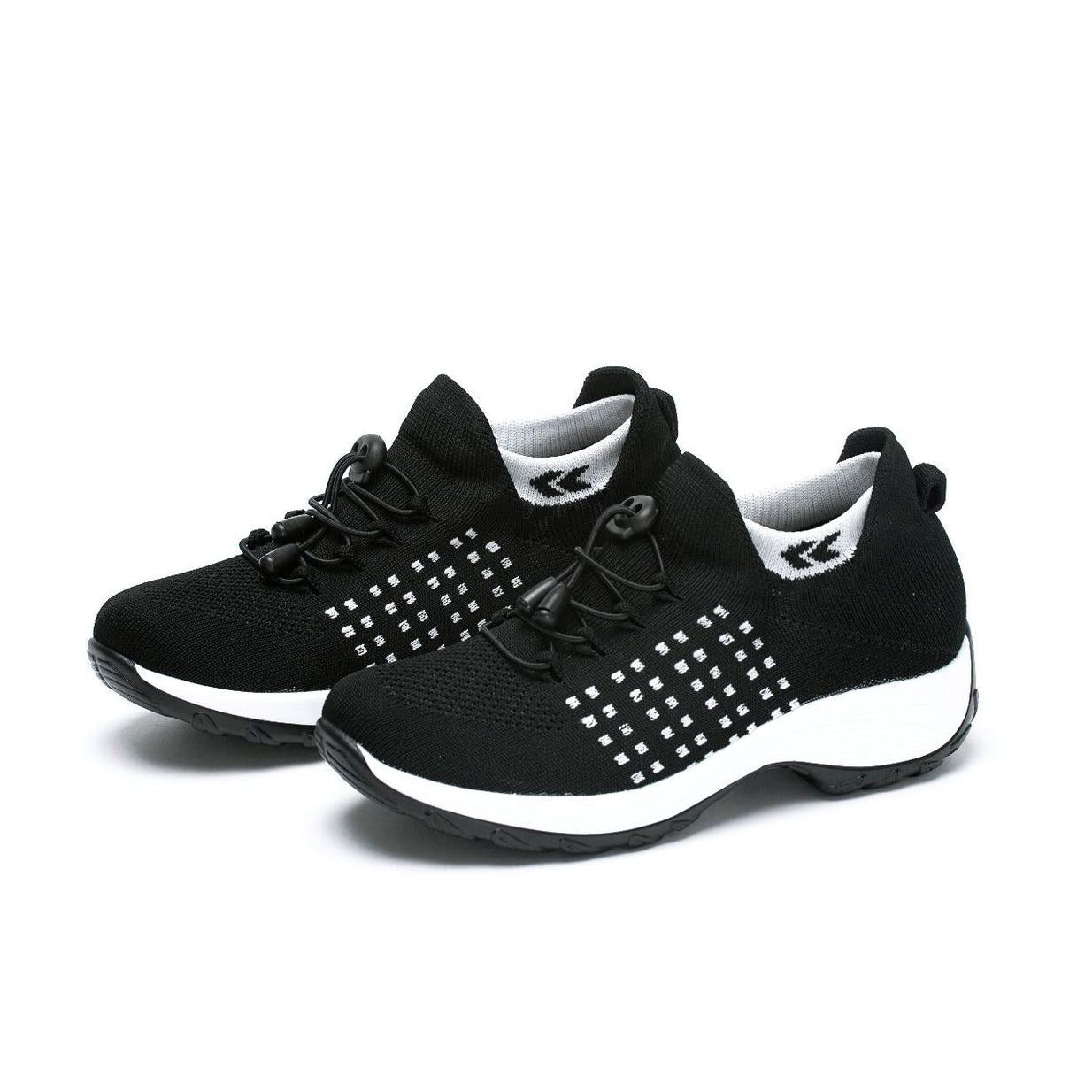 Breathable Women's Sports Shoes - Thick Bottom Design