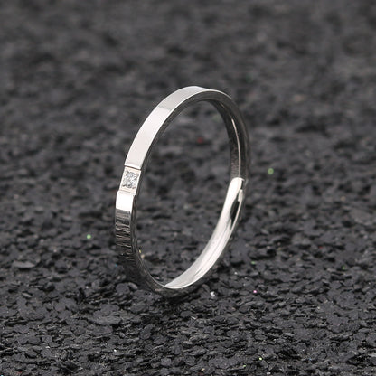 Creative Titanium Steel Zircon Fashion Ring