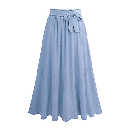 Plus Size Summer Women's Ruffle Hem Midi Skirt