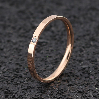 Creative Titanium Steel Zircon Fashion Ring