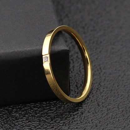 Creative Titanium Steel Zircon Fashion Ring